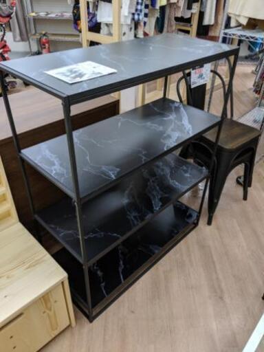 展示品★4段ラック　幅90cm　大理石柄