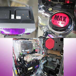 値下げしました【札幌市内限定】スロット台 実機 バジリスク2 コイン不要機付き 家庭用電源100V すぐに遊べますの画像