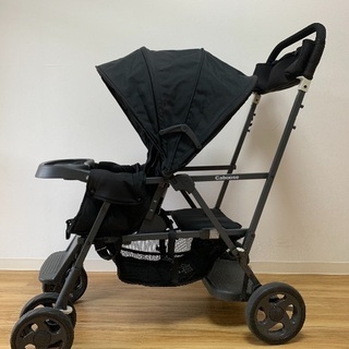 joovy 2人乗りベビーカー 黒/レインカバー付き