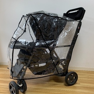 joovy 2人乗りベビーカー　レインカバーつき Joovy 2人乗りベビーカー joovy 2人乗りベビーカー 黒/レインカバー