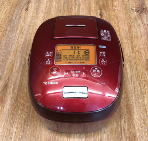 TOSHIBA 5.5合炊き 真空IHジャー炊飯器 真空かまど炊き RC-10VRE3 グランレッド 2015年製（603）AKARI