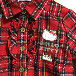 キティちゃん★チェックシャツの画像