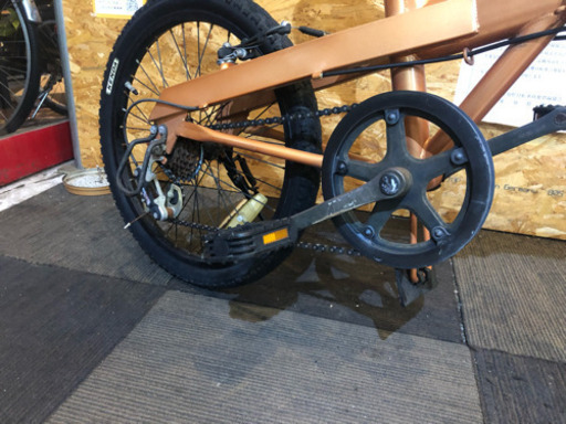 6段変速20インチ折りたたみ自転車 オレンジ