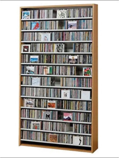 値下げ！取りに来ていただける方限定！1284枚大量収納!CD屋さんのCDラック★DVDラック木目調