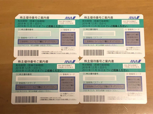 ANA 全日空株主優待券 2019 11 30まで