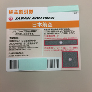 JAL株主優待券  2020年5月31日搭乗分まで