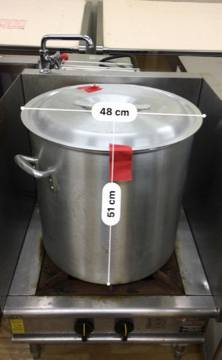 出汁取り用で使用していたローレンジガス機器と寸胴のセット