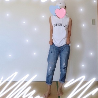 OZOC 白パーカー ノースリーブ 