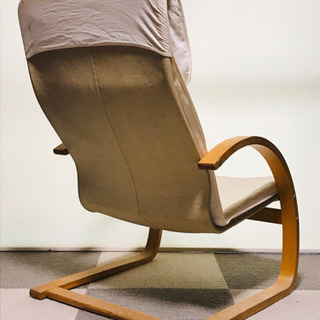 木製パーソナルチェア 布張り（白/ホワイト）の画像