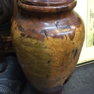 美品屋久杉の泡こぶの壺ツボ世界自然遺産銘木中古品
