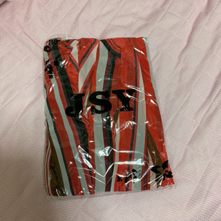 【新品未使用】赤系ストライプ 綺麗めワイドパンツの画像