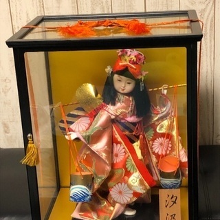 日本人形 藤娘 ガラスケース付き