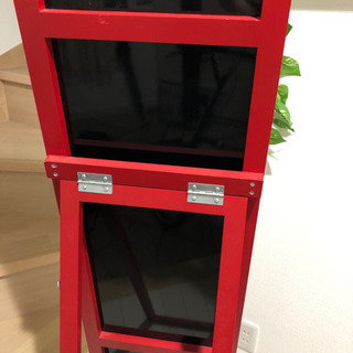 スタンドミラー（レッドカラー）の画像