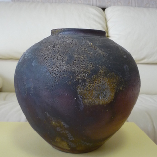 備前焼　壺　三村陶伯作　桐箱入りの画像