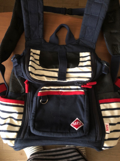 美品 ペットパラダイス ボーダー 抱っこバッグ