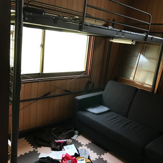 組み立て式 ロフトパイプベッド