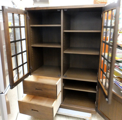格子扉 収納キャビネット 食器棚 札幌市西区