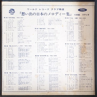 想い出の日本のメロディー集　LPレコード８枚セットの画像