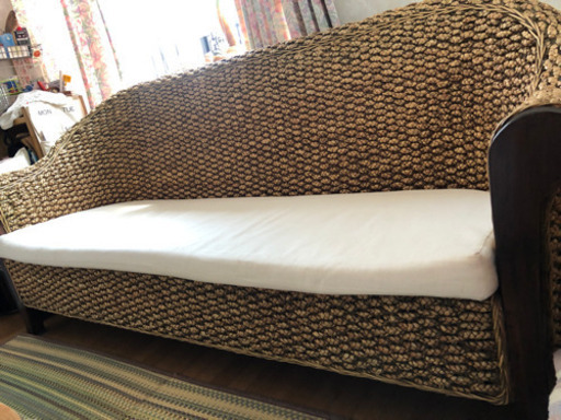 アジアン ソファー ウォーターヒヤシンス バリ風 EX ラタン 籐 アバカ