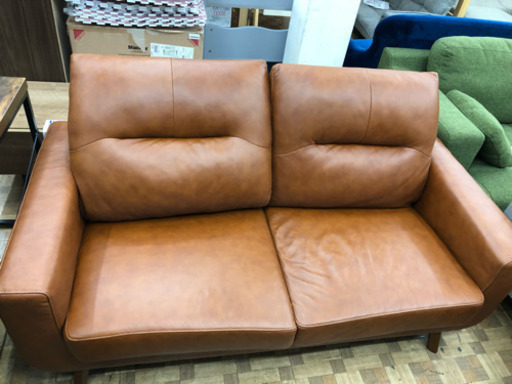 【ニトリ】３人掛けソファ 本革一部合成皮革 （上代6.9万円程）
