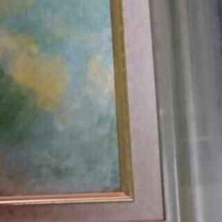 😺お買い得❗アクリル額(尾瀬沼油絵風景画)ちょっと訳ありの画像