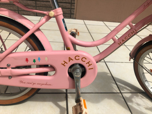 【引取限定】16インチ　キッズ自転車　ブリヂストン　ピンク　HACCHI ハッチ 中古】かわいいデザインで大人気！ ブリヂストンの16インチ