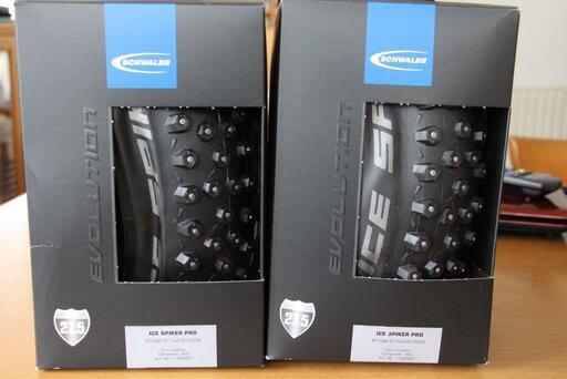 新品未使用　セミファット用スパイクタイヤ　2本　27.5×2.60 　アイススパイカープロEVO