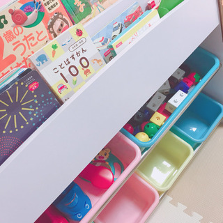 商談中】おもちゃ 収納 ラック おもちゃ箱 絵本 本棚 木製