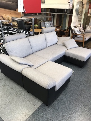 【カグマニア】【引き取り限定】L形カウチソファ