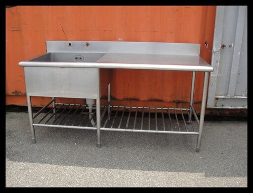ステンレス 業務用 流し台 W1700×D750×H810 厨房機器 シンク 作業台 収納 【モノ市場安城店】