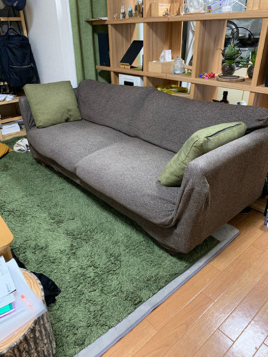 (譲り先決まりました)ニトリ 3人がけソファ グリーン