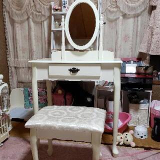 ロココ調アンティークホワイト猫足ドレッサー　姫系