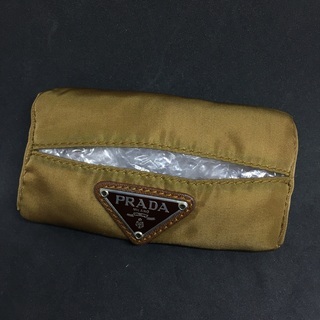 PRADA プラダ 携帯用テッシュケース ブラウンナイロン テス...