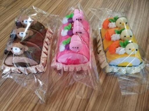 ハンドメイドフェルト動物ロールケーキ