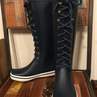 レースアップ レインブーツ