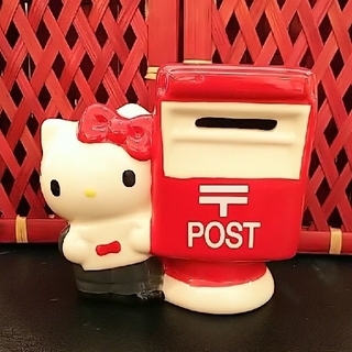 非売品！キティちゃん×郵便局コラボ！四角貯金箱