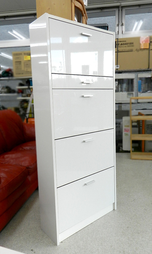 ニトリ シューズラック ホワイト/白 下駄箱 玄関収納 シューズボックス 靴箱 NITORI ☆ PayPay(ペイペイ)決済可能 ☆ 札幌市 北区 屯田