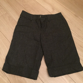 冬向け ウール風膝丈パンツ
