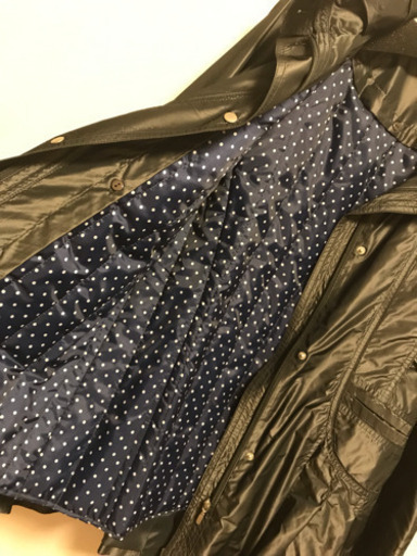 【新品】黒 ロング 11号 コート ドット M〜L 膝丈  長袖 上着 秋冬