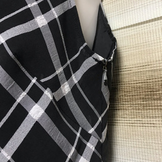 チェック ワンピース モノトーン キレイめ Ｍ サイズ サイドジップの画像