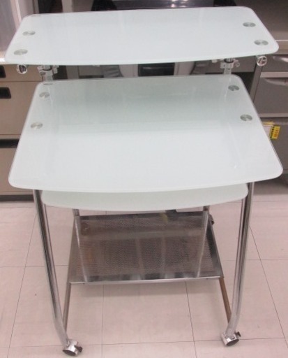 ガラス製 パソコンデスク テーブル 机  NB615