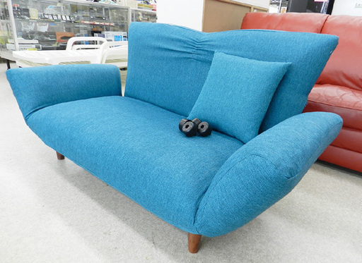 リクライニングソファ 2人掛け ローソファ 椅子 イス ソファベッド  ファブリック☆ PayPay(ペイペイ)決済可能 ☆ 札幌市 北区 屯田