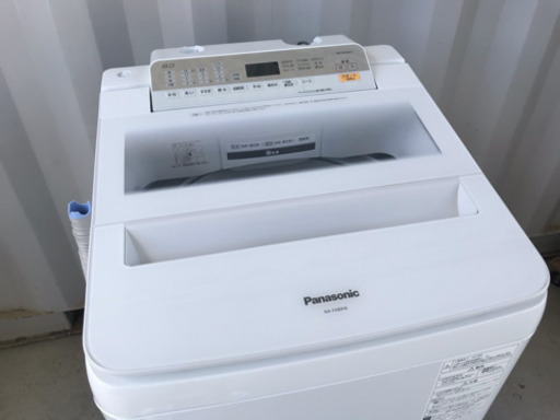 美品！パナソニック 全自動洗濯機 8.0kg◇エコナビ パワフル滝洗い 泡洗浄◇NA-FA80H6-W ホワイト◆JWP-0040