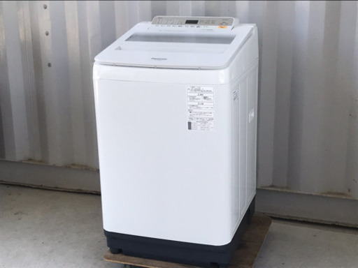 美品！パナソニック 全自動洗濯機 8.0kg◇エコナビ パワフル滝洗い 泡洗浄◇NA-FA80H6-W ホワイト◆JWP-0040