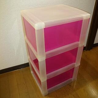 【収納ケース☆3段クリアチェスト】の画像
