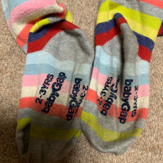 ☆babyGap くまさんタイツ マルチボーダー 2-3YRS 90-100cmの画像