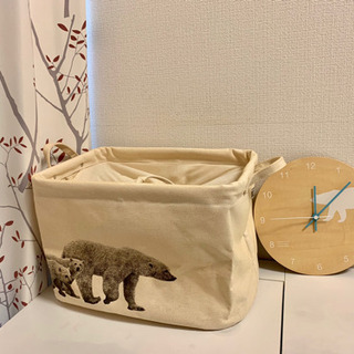 ホッキョクグマの収納ボックス & 壁掛け時計