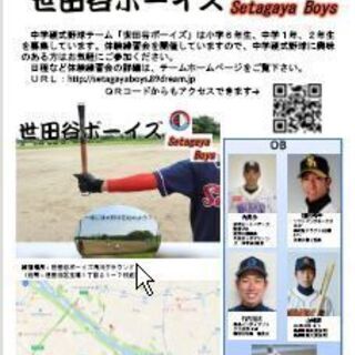 選手募集　世田谷ボーイズ（中学硬式野球）創部45年　