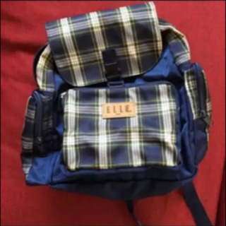 新品、現品限り リュック ELLE ネイビー チェックの画像