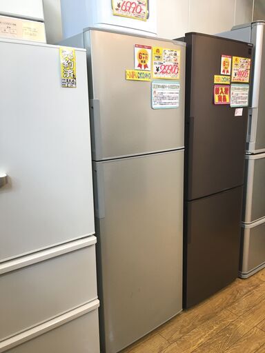 2014年製 SHARP/シャープ 225L 2枚扉/2ドア ファミリー冷蔵庫 SJ-23X-S シルバー